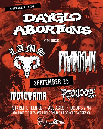 Dayglo Abortions w/ L.A.M.S. , FRANKLIN, Motorama & Reckloose