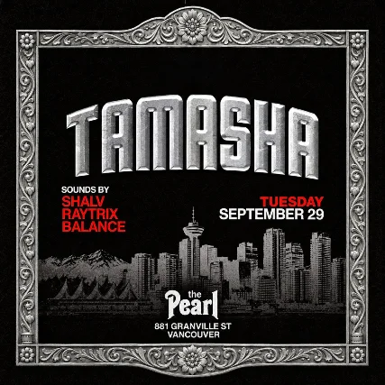 Event artwork: TAMASHA — The Pearl — Vancouver — 29 September 2026